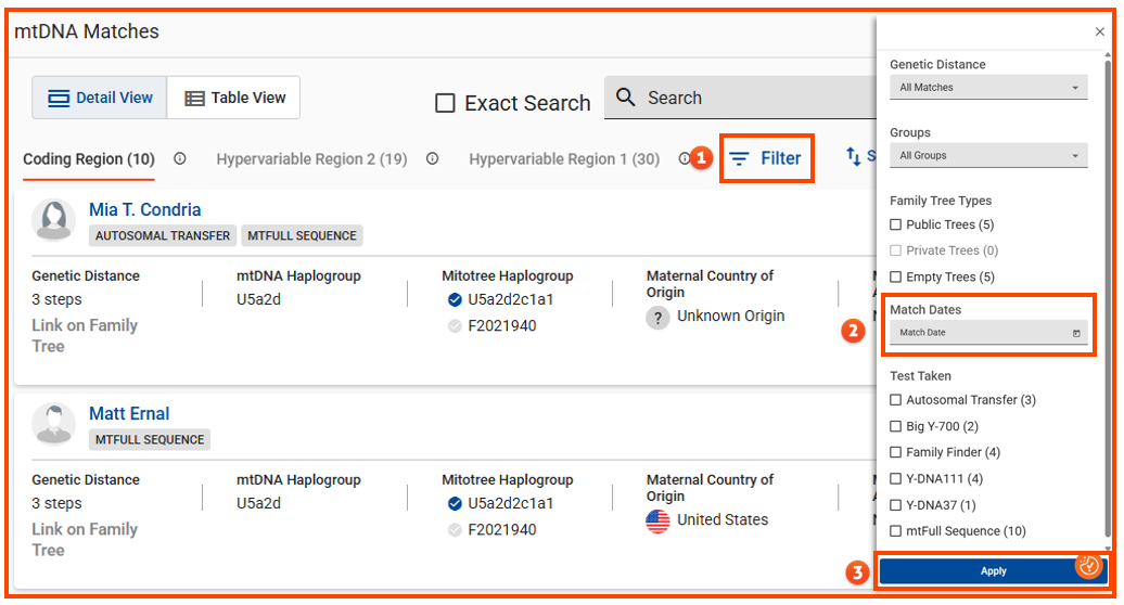 How do I find my new mtDNA Matches w filter dropdown w numbers.png